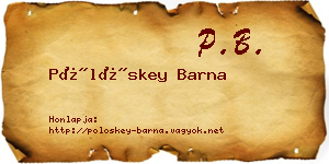 Pölöskey Barna névjegykártya